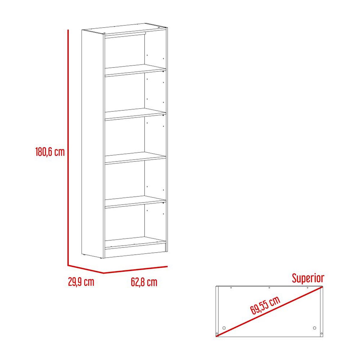 2 Estantes 62 cm + Estante 45 cm TuHome Home Macadamia