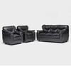 Juego de Living Almore Belén Sofá 3 Cuerpos + Dos Sillones 1 Cuerpo Negro