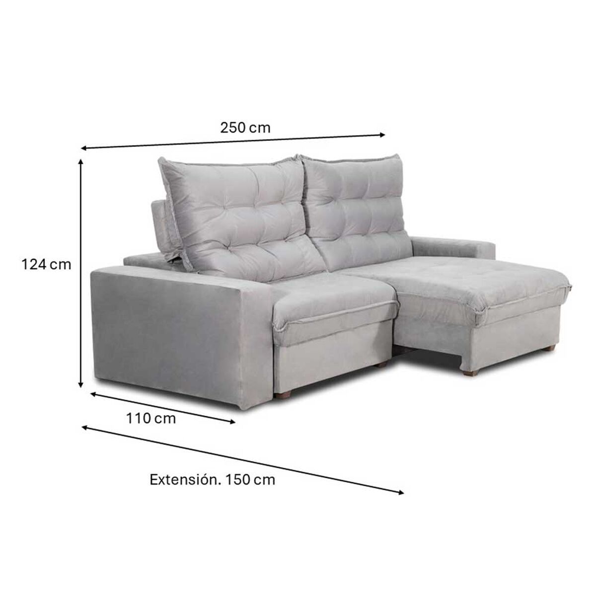 Sofá Reclinable Innovamuebles Magestic 2 Cuerpos Azul