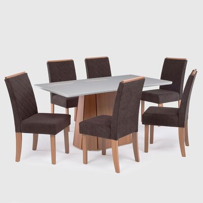 Imagen 1 del producto Juego de Comedor Roca Ribeira 6 Sillas Chocolate