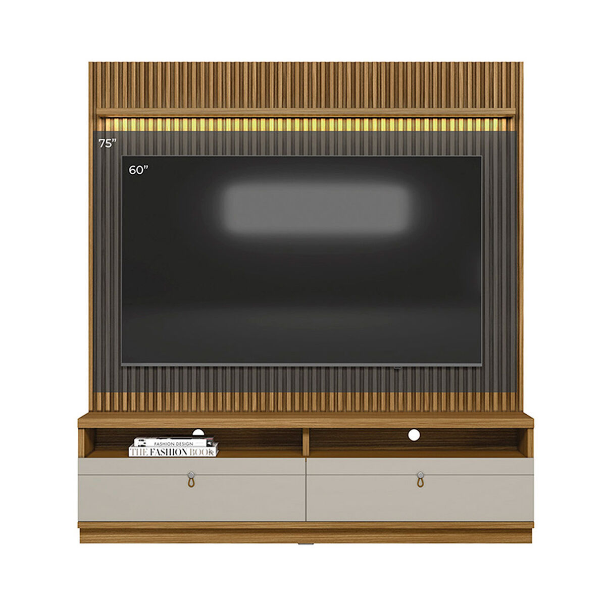 Home TV Di Poretti Design Ouro TV Hasta 75" Caf&eacute; Claro
