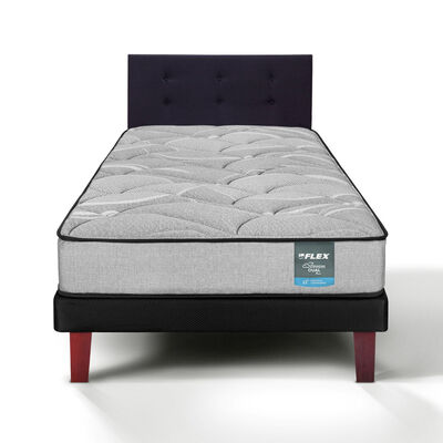 Cama Europea Flex 1,5 Plazas Dream Dual Box + Respaldo Royal Negro
