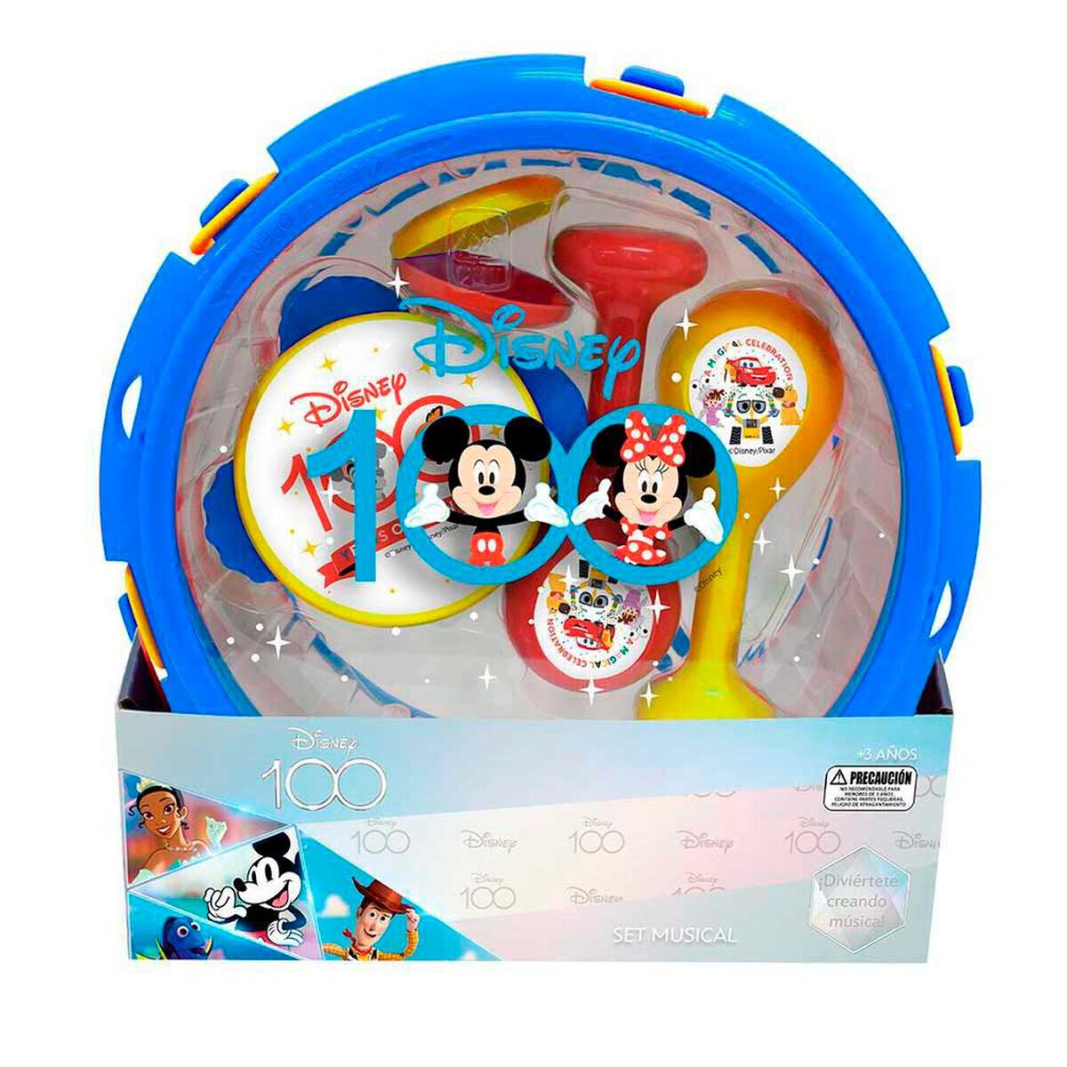 Set Musical En Tambor 6 Instrumentos Disney 100 A&ntilde;os