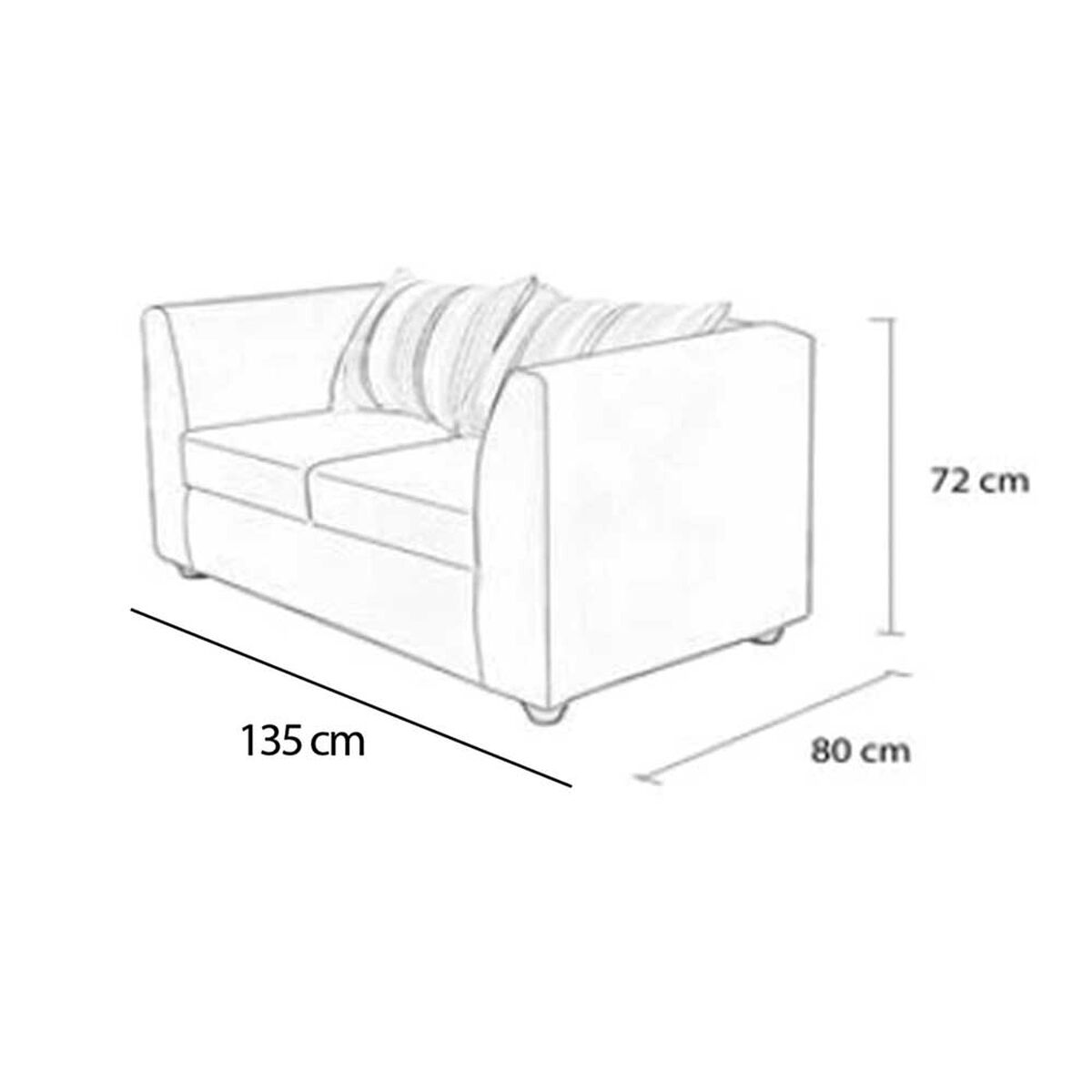 Sof&aacute; Elegant Detail Valentino 3 Cuerpos Gris Claro