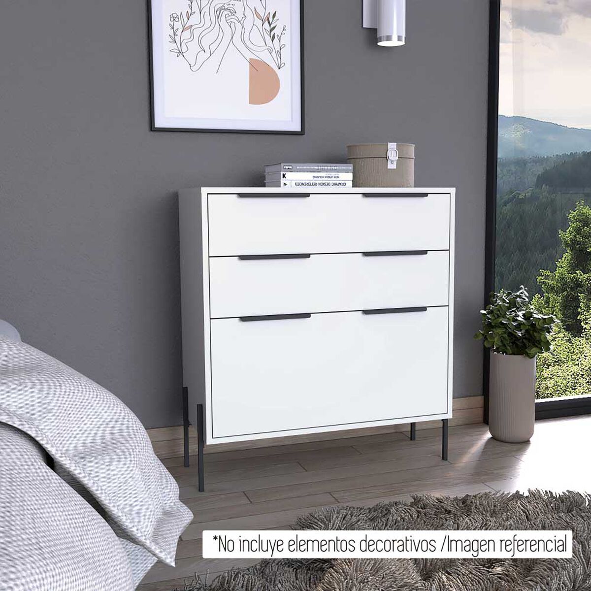 Cómoda TuHome White Collection 3 Cajones