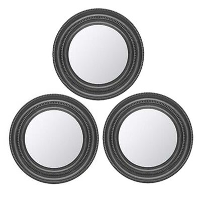 Imagen 1 del producto Set 3 Espejos Plástico Vgo para Colgar Circular 25 cm Negro