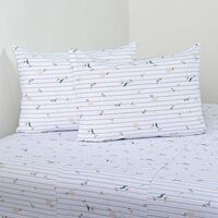 Juego de Sábanas American Family King Florelia Lines 144 Hilos Blanco