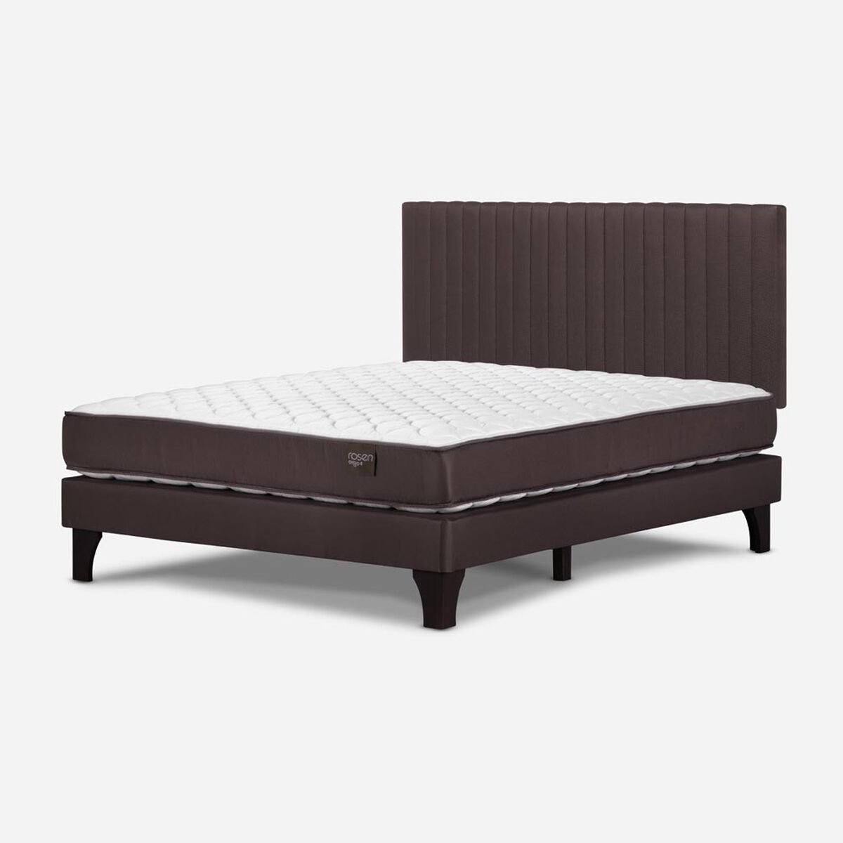Cama Europea Rosen 2 Plazas Ergo T + Respaldo Caf&eacute;
