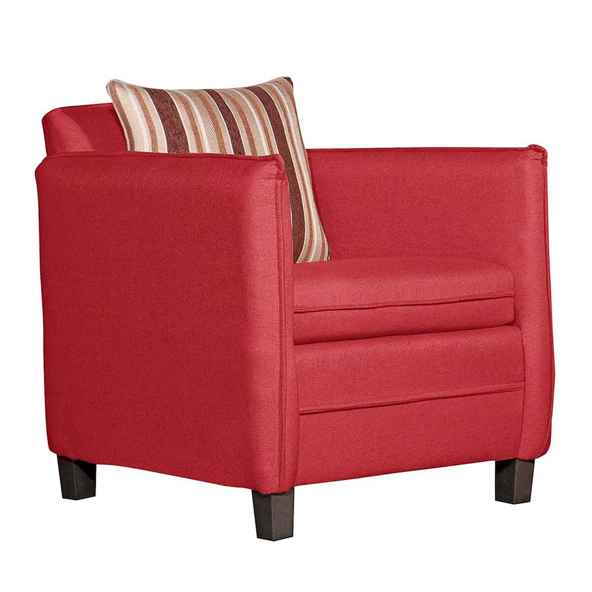 Juego de Living Ruzam Mobel Barcelona Sof&aacute; 3 Cuerpos + Dos Sillones 1 Cuerpo Lino Rojo