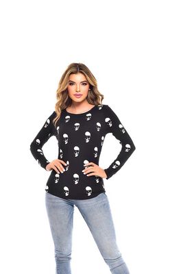 Imagen 1 del producto Polera Manga Larga Mujer Rock Caviar Negro