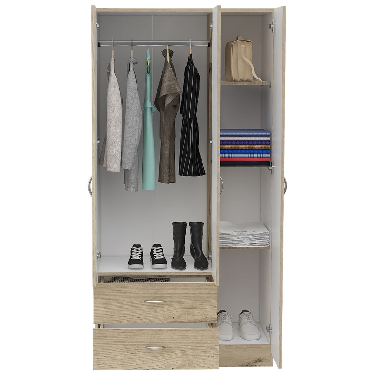 Clóset TuHome Z-90 2 Cajones Duna/Blanco