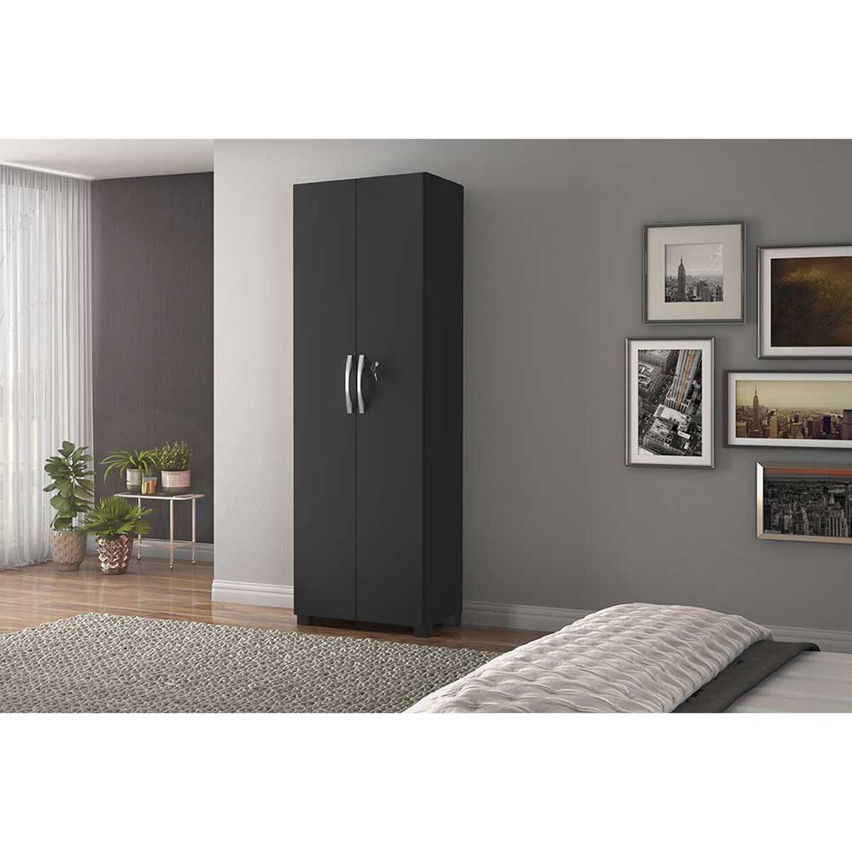 Despensa Home Mobili Heus 2 Puertas Negro