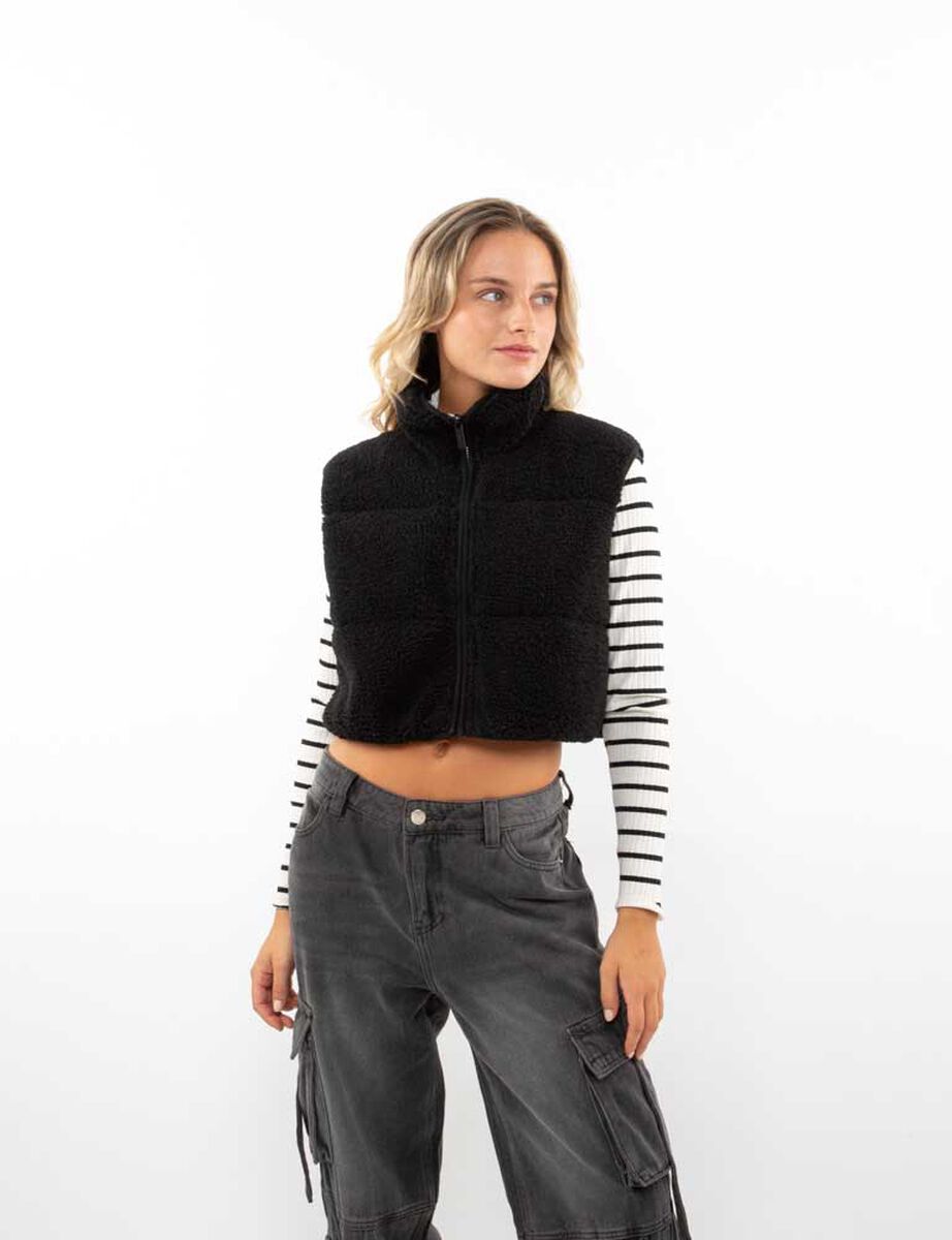 Parka Crop Reversible Chiporro Sin Mangas Mujer Icono