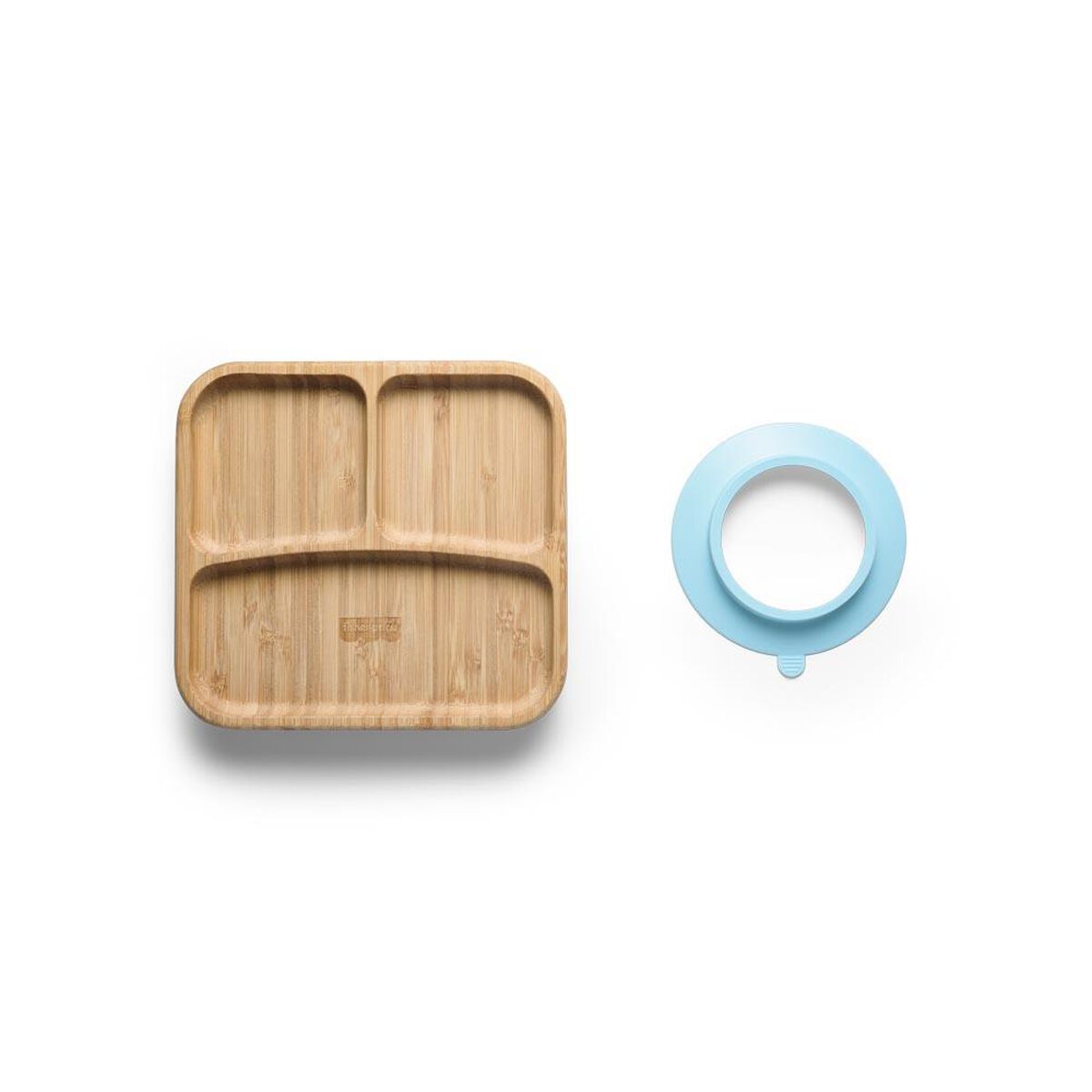 Plato Cuadrado Ventosa Bambú Azul Fisher Price