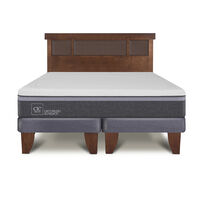 Cama Europea CIC Base Dividida King Ortopedic Advance + Respaldo New Torino Chocolate