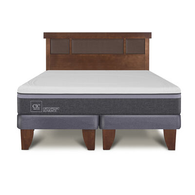 Imagen 1 del producto Cama Europea CIC Base Dividida King Ortopedic Advance + Respaldo New Torino Chocolate