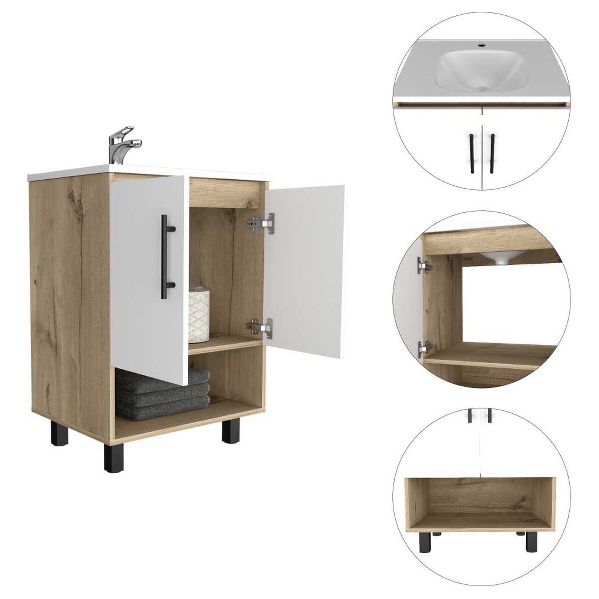 Mueble Lavamanos TuHome Bath Bi Color Duna Blanco