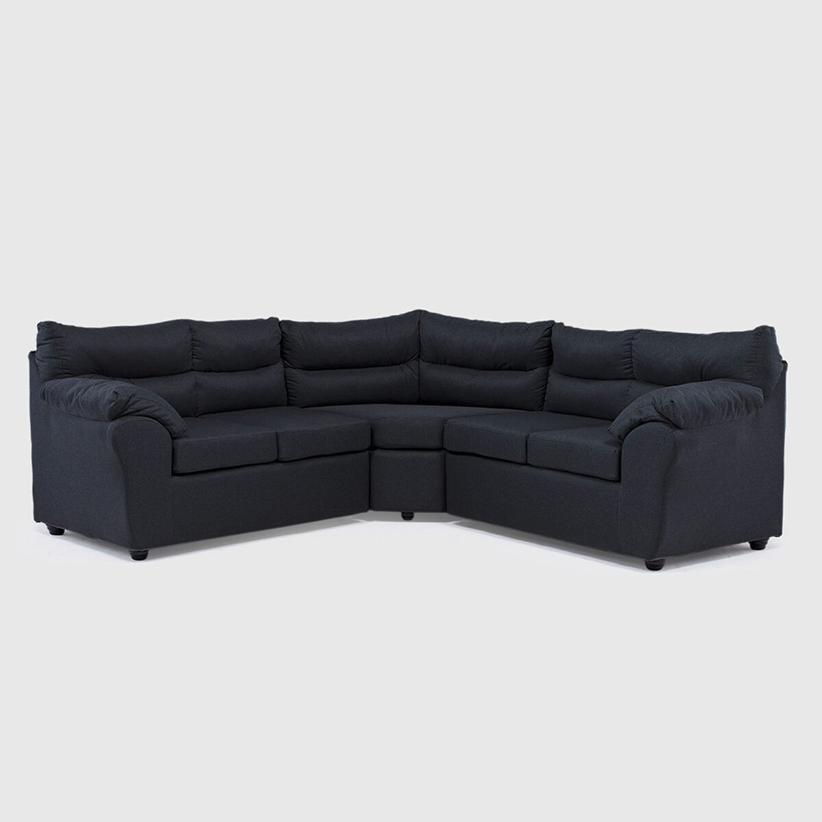 Seccional Muebles MPR Array&aacute;n 2-1-2 Cuerpos Tela Negro