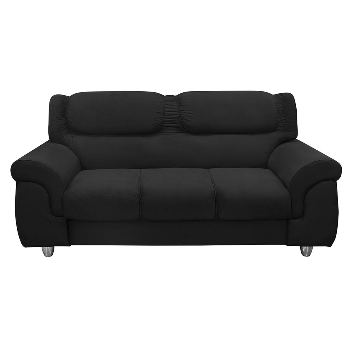 Sofá Felpa Kea Malaga 3 Cuerpos Negro