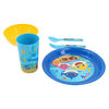 Set 5 Piezas Vajilla Infantil Baby Shark Celeste