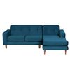 Sofá Seccional Derecho Latam Home Salermo Tela Velvet 3 Cuerpos Azul Petroleo