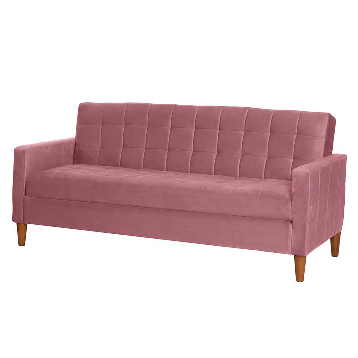 Futón Latam Home Genova Velvet 3 Cuerpos Palo Rosa
