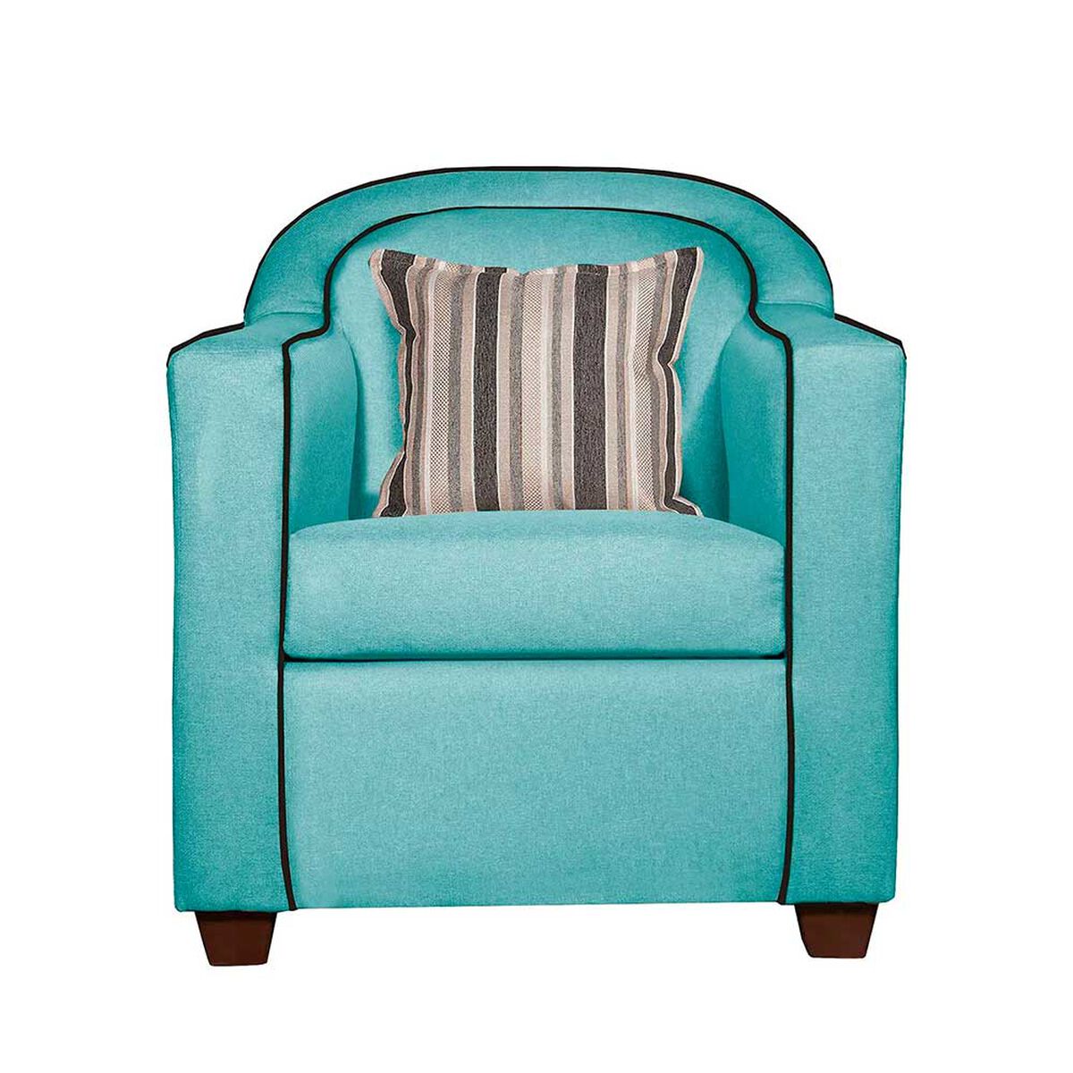 Juego de Living Ruzam Mobel Zafiro Sof&aacute; 3 Cuerpos + Dos Sillones 1 Cuerpo Lino Turquesa