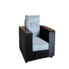 Juego de Living Diseño A&M Home Jocelyn Sofá 3 Cuerpos + 2 Sillones 1 Cuerpo Negro Gris
