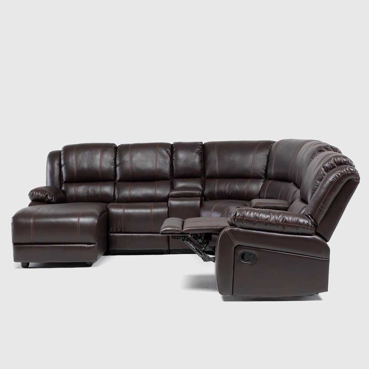 Sof&aacute; Seccional Izquierdo Daniels 5 Cuerpos Caf&eacute;