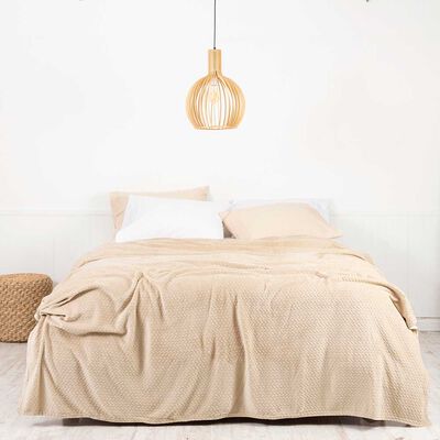 Frazada de Poliéster Mashini King Liso Beige