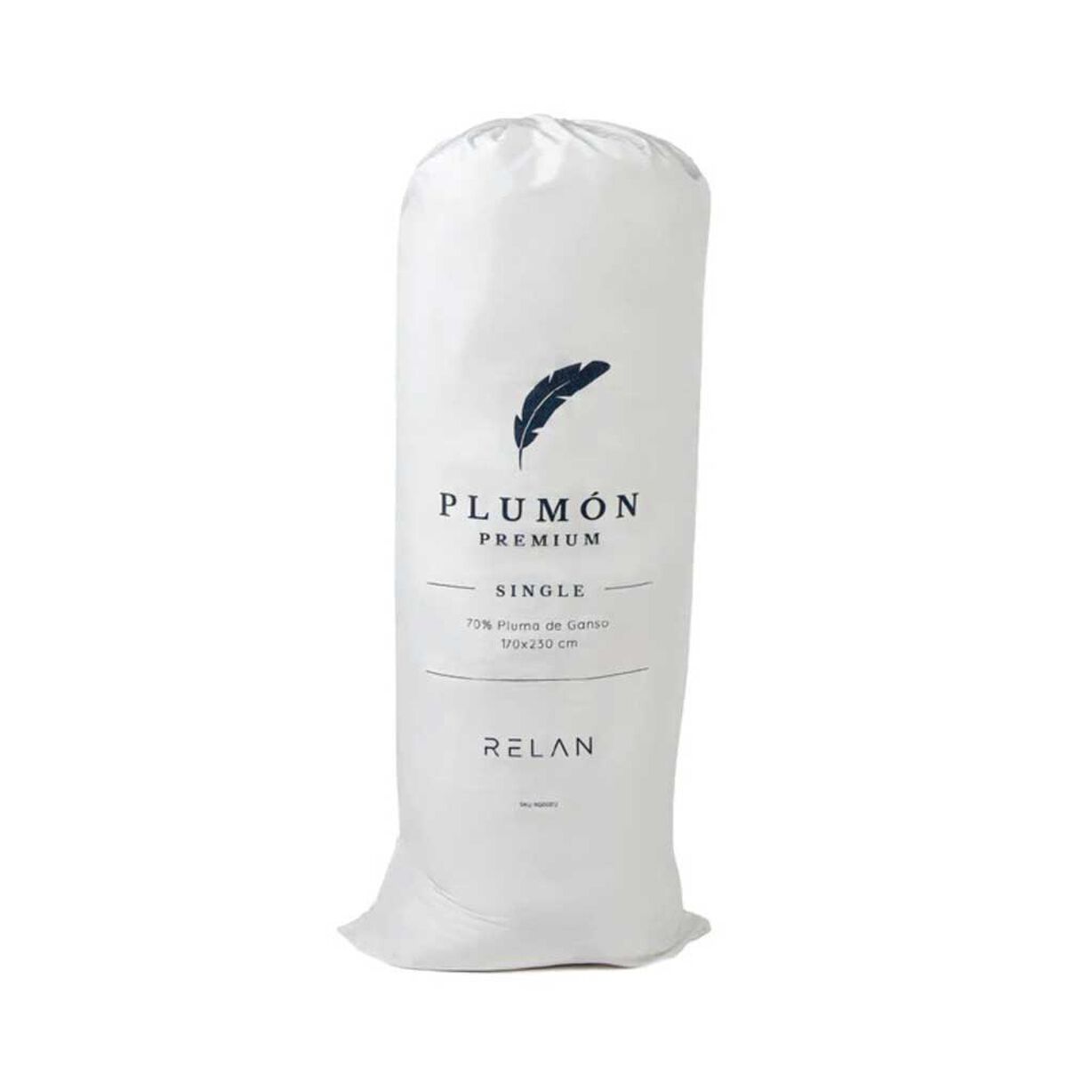 Plumón Liso Relan 1,5 Plazas Pluma Ganso Blanco