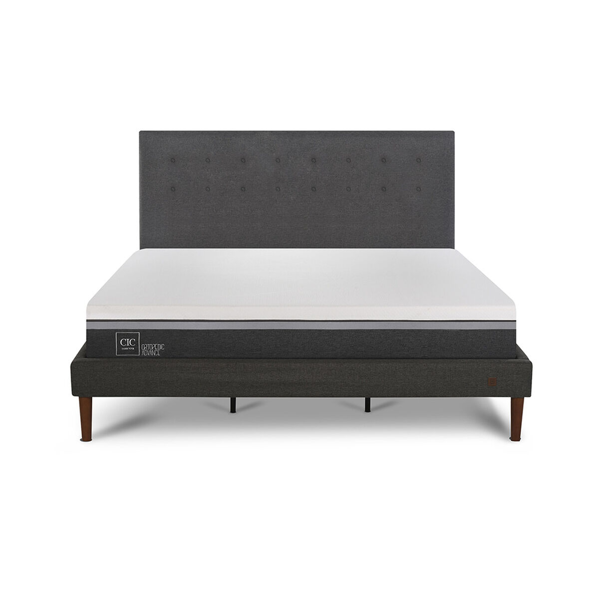 Cama Europea CIC King Ortopedic Advance + Respaldo Eufrates