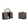 Combo Gabinete 2 Puertas + Cajonera 2 Puertas TuHome Home Office Negro Soft-Coñac