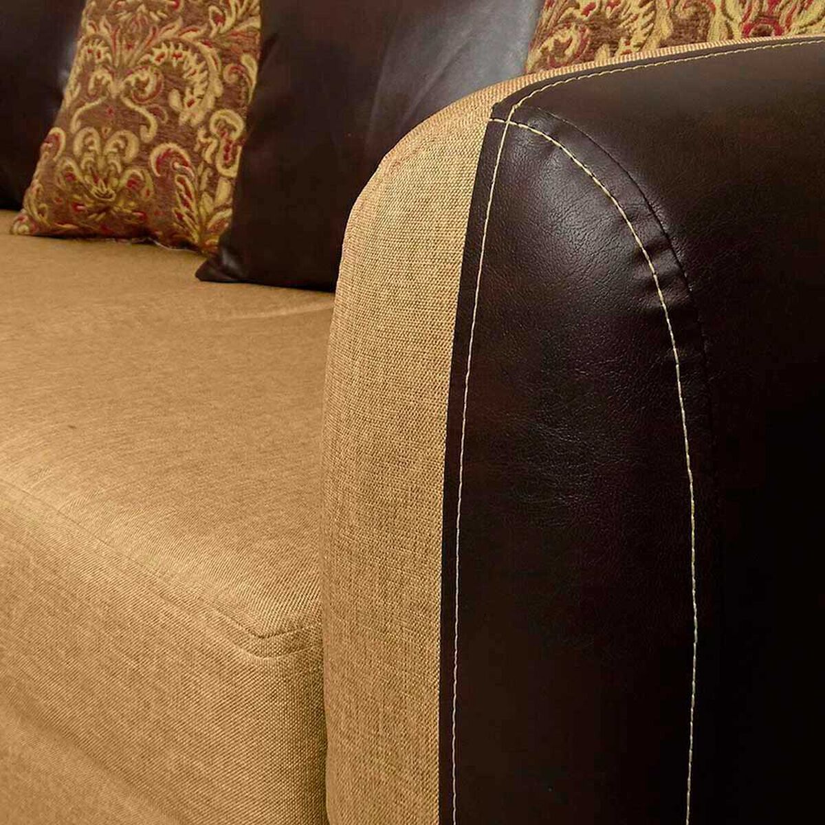 Sof&aacute; Seccional Elegant Detail Izquierdo Oklahoma 5 Cuerpos Beige