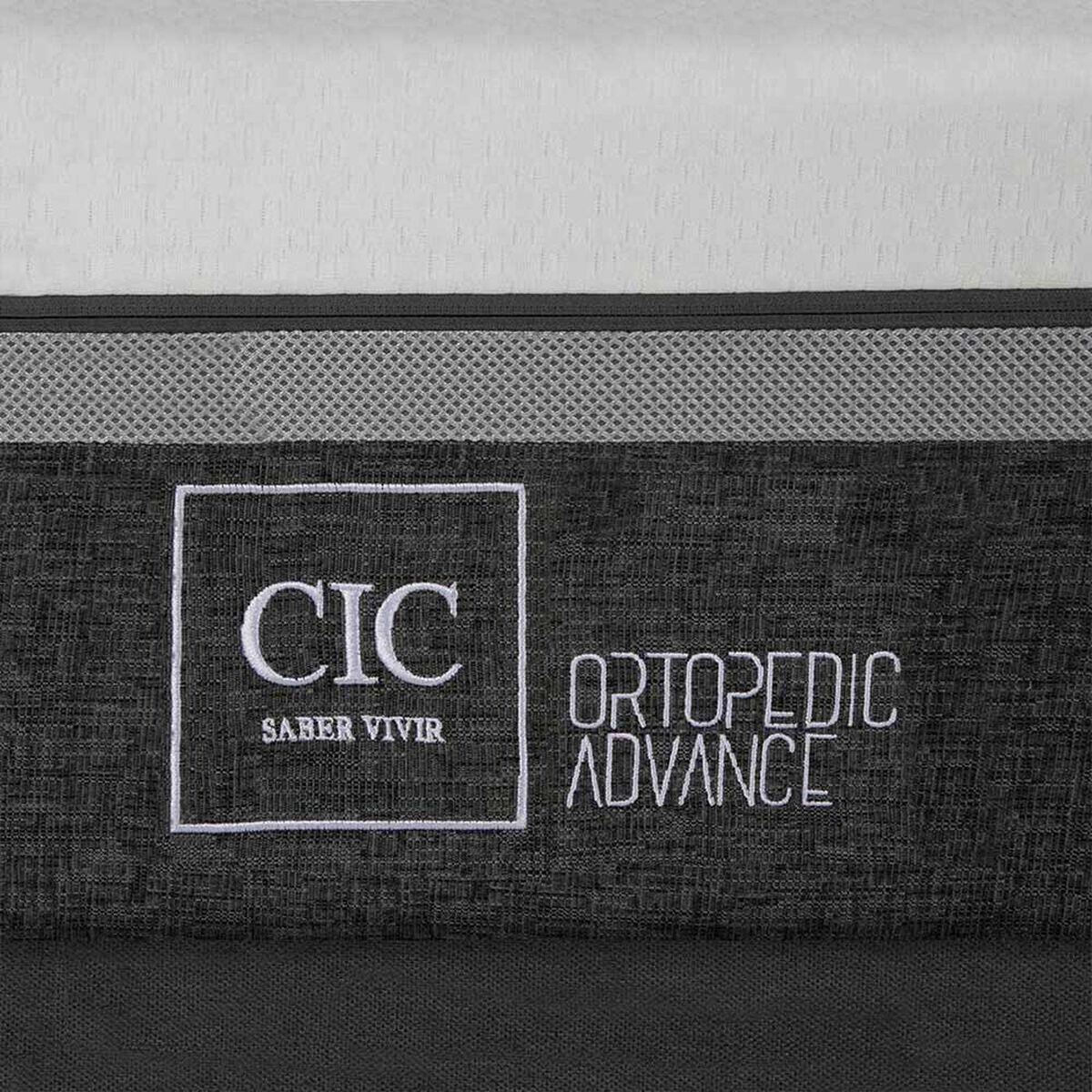 Cama Europea CIC Base Dividida King Ortopedic Advance + Respaldo Torino Olivo