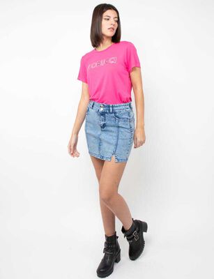 Imagen 2 del producto Falda Mini Mujer Fioucci Celeste, Indigo, Negro, Raw