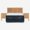 Boxet Rosen 2 Plazas UpLine + Respaldo + 2 Veladores Charles