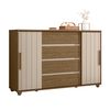 C&oacute;moda Vekkahome New Evidenza 4 Cajones 2 Puertas Caf&eacute; Beige