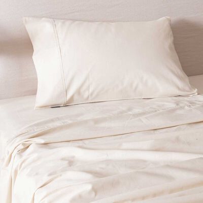 Juego de Sábanas SoHome 180 Hilos 1,5 Plazas Liso Beige