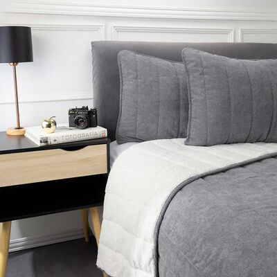 Imagen 2 del producto Cobertor Corduroy Sherpa Zibel 1.5 Plazas Verde, Berry