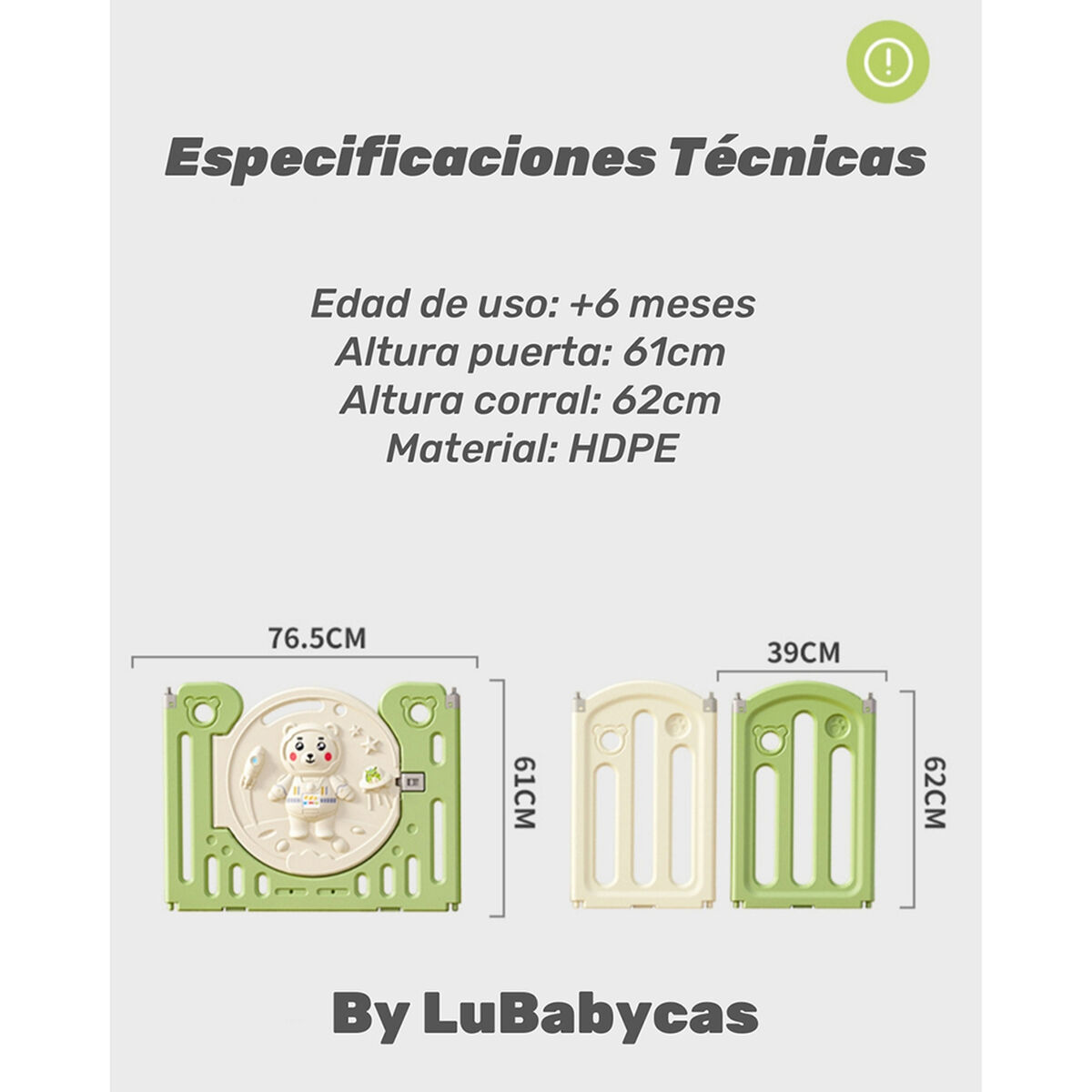 Corral Armado Multiposiciones Accesorios 160*191cm Lubabycas