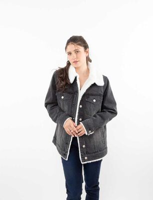 Imagen 1 del producto Chaqueta Oversized Chiporro Denim Mujer Icono Negro