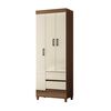 Clóset Casanova Fit 3 Puertas 2 Cajones Jequitiba Blanco