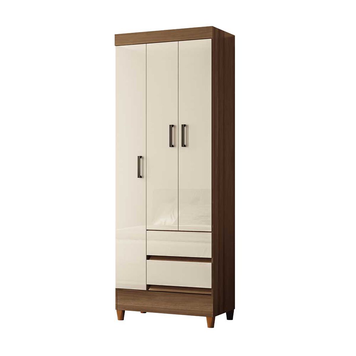Clóset Casanova Fit 3 Puertas 2 Cajones Jequitiba Blanco