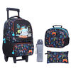 Pack Mochila con Ruedas + Lonchera + Estuche + Botella Bakan Head
