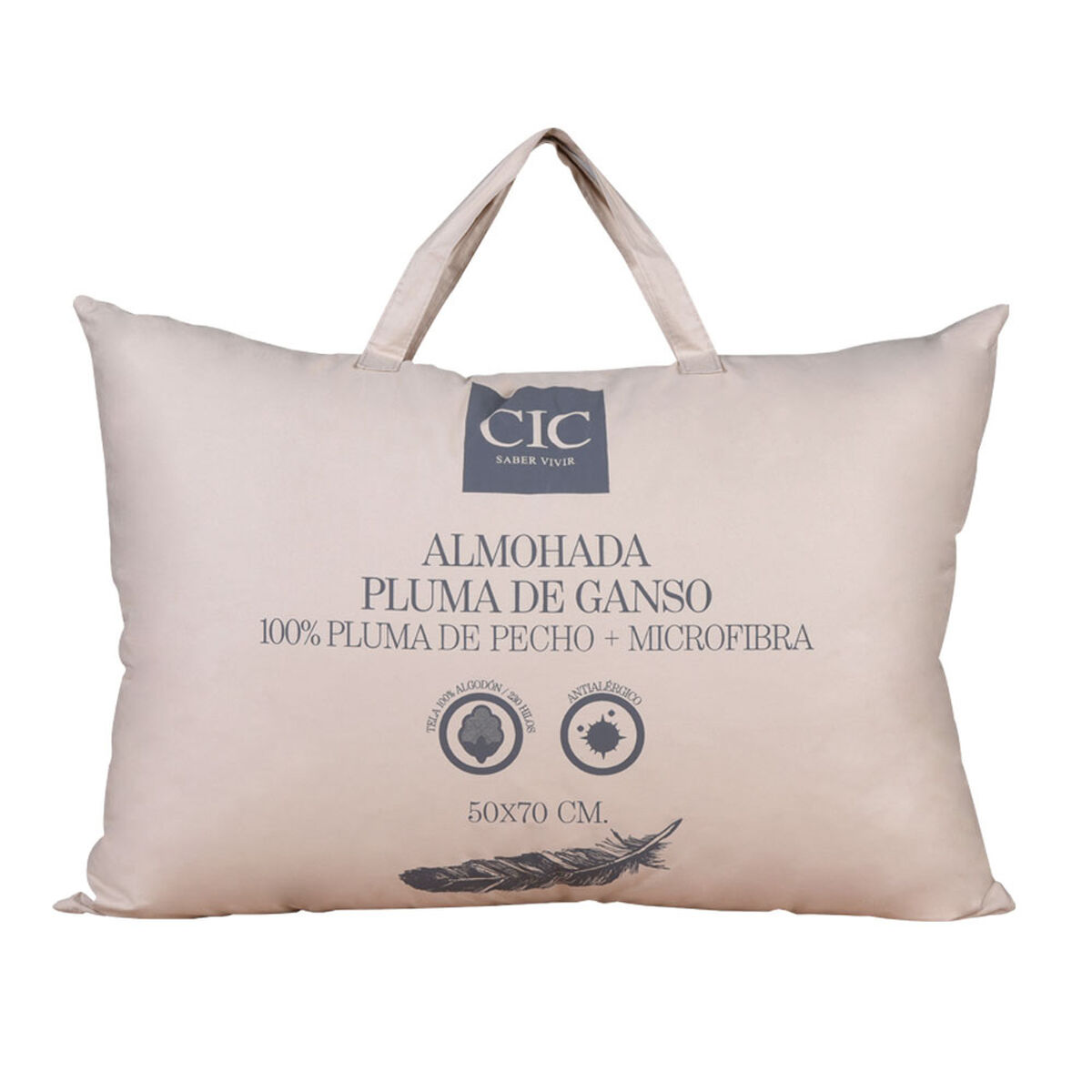 Almohada CIC 100% Pluma de Ganso + Microfibra  50 x 70 cm