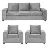 Juego de Living Innovamuebles Kahlo Sofá 3 Cuerpos + Dos Sillones 1 Cuerpo Gris