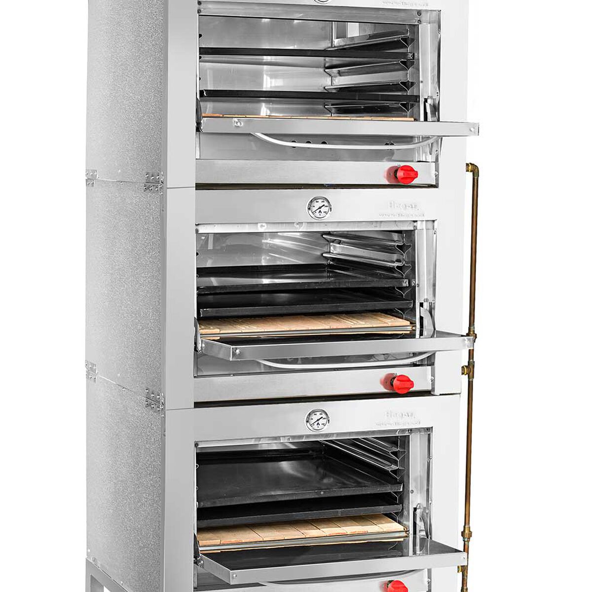 Horno Semi Industrial Ticgas 3 Cámaras Inox 65x65 Gas Licuado