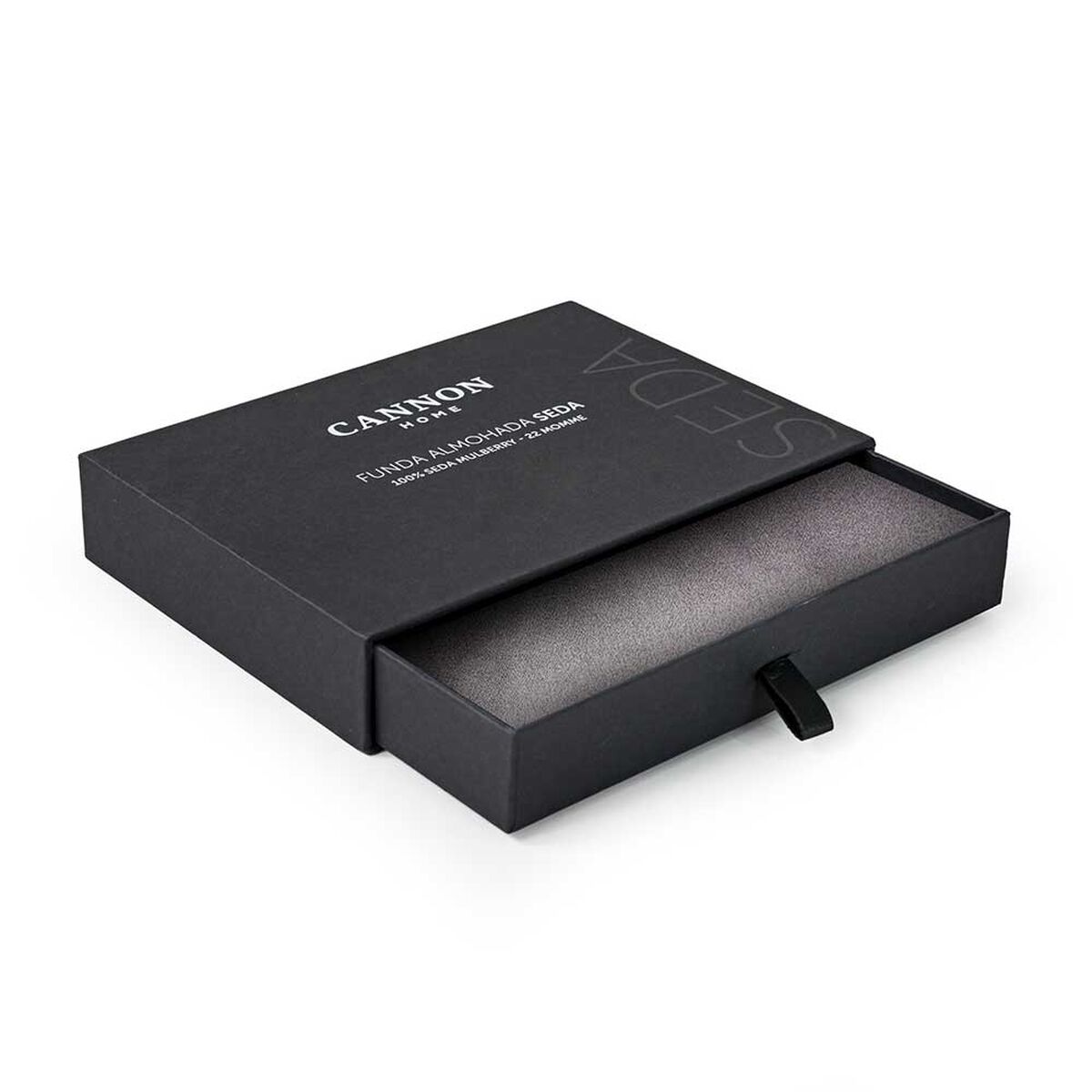 Funda de Almohada Cannon Seda Charcoal 50x90 cm