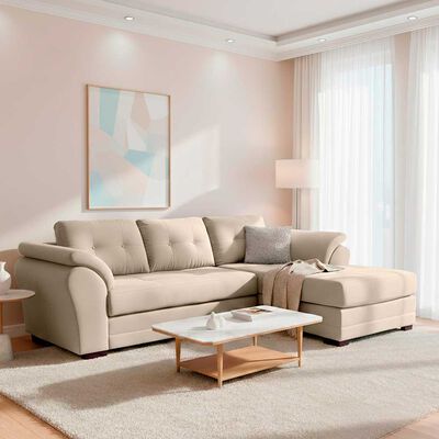 LIVING FACTORY Sofá Seccional Living Factory Samy 4 Cuerpos Beige